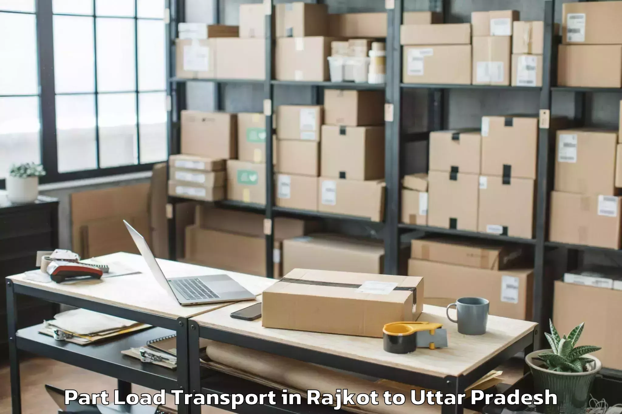 Rajkot to Uttar Pradesh Part Load Transport Booking